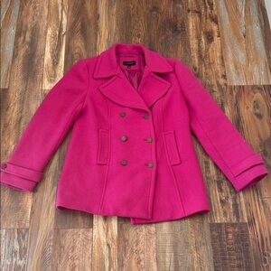 Talbots Fuchsia Double-Breasted Pea Coat